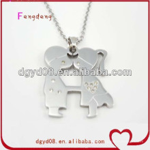 Stainless steel boy and girl couple necklace supplier